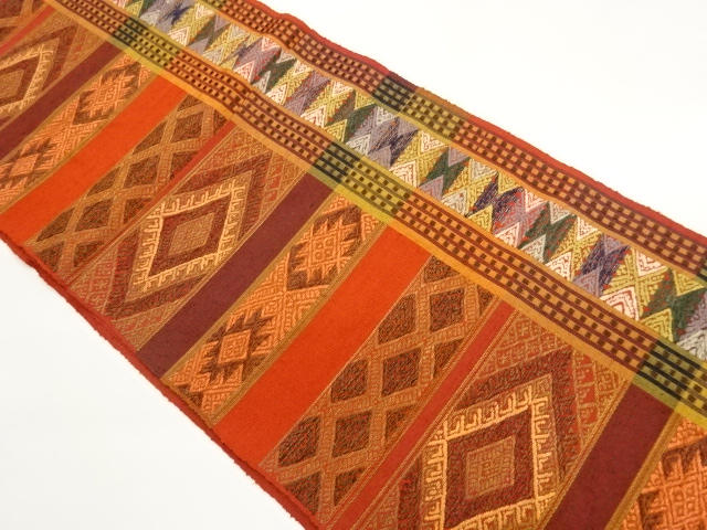 JAPANESE NAGOYA OBI / JAPANESE KIMONO / TSUMUGI / WOVEN STRIPE